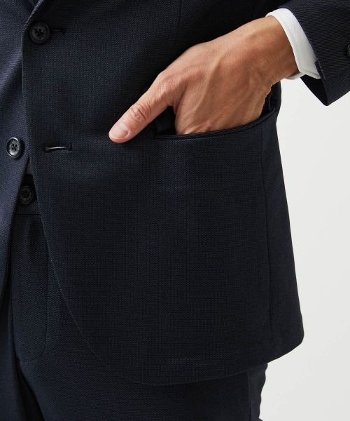 MICHEL KLEIN HOMME (ミッシェルクランオム)の「【セットアップ】ストレッチテーラードジャケット(Tシャツ/カットソー・メンズ・グレー/ネイビー・MEDIUM/LARGE/X-LARGE)」の5枚目の写真