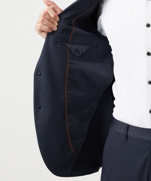 MICHEL KLEIN HOMME (ミッシェルクランオム)の「【セットアップ】ストレッチテーラードジャケット(Tシャツ/カットソー・メンズ・グレー/ネイビー・MEDIUM/LARGE/X-LARGE)」の8枚目の写真