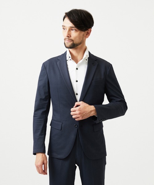 MICHEL KLEIN HOMME (ミッシェルクランオム)の「【セットアップ】ストレッチテーラードジャケット(Tシャツ/カットソー・メンズ・グレー/ネイビー・MEDIUM/LARGE/X-LARGE)」の15枚目の写真