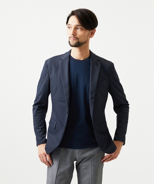 MICHEL KLEIN HOMME (ミッシェルクランオム)の「【セットアップ】ストレッチテーラードジャケット(Tシャツ/カットソー・メンズ・グレー/ネイビー・MEDIUM/LARGE/X-LARGE)」の17枚目の写真