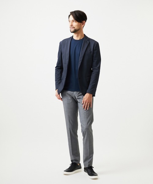 MICHEL KLEIN HOMME (ミッシェルクランオム)の「【セットアップ】ストレッチテーラードジャケット(Tシャツ/カットソー・メンズ・グレー/ネイビー・MEDIUM/LARGE/X-LARGE)」の9枚目の写真