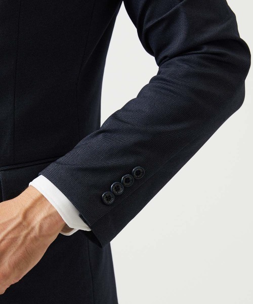 MICHEL KLEIN HOMME (ミッシェルクランオム)の「【セットアップ】ストレッチテーラードジャケット(Tシャツ/カットソー・メンズ・グレー/ネイビー・MEDIUM/LARGE/X-LARGE)」の4枚目の写真