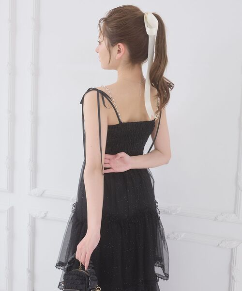 MAJESTIC LEGON（マジェスティックレゴン）の「チェーン付きキラキラキャミワンピ（ワンピース・レディース・グレー/ブラック/アイボリー/ピンク・MEDIUM/SMALL/X-SMALL）」の21枚目の写真