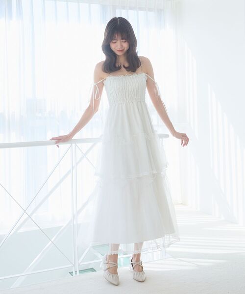 MAJESTIC LEGON（マジェスティックレゴン）の「チェーン付きキラキラキャミワンピ（ワンピース・レディース・グレー/ブラック/アイボリー/ピンク・MEDIUM/SMALL/X-SMALL）」の9枚目の写真