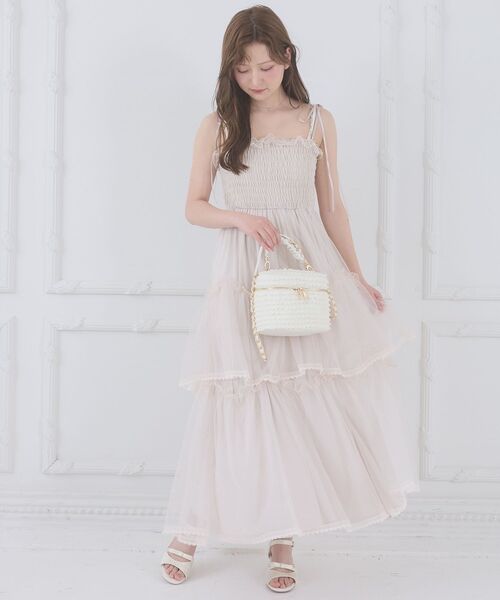 MAJESTIC LEGON（マジェスティックレゴン）の「チェーン付きキラキラキャミワンピ（ワンピース・レディース・グレー/ブラック/アイボリー/ピンク・MEDIUM/SMALL/X-SMALL）」の17枚目の写真