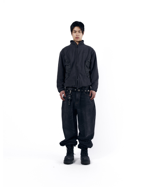 AAKAM（アーカム）の「Stitched Baggy Denim Pants (Black)（デニムパンツ・レディース・その他・1/2）」の12枚目の写真