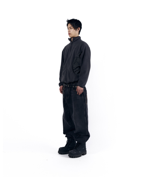 AAKAM（アーカム）の「Stitched Baggy Denim Pants (Black)（デニムパンツ・レディース・その他・1/2）」の13枚目の写真