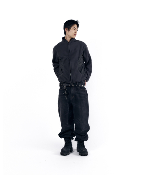 AAKAM（アーカム）の「Stitched Baggy Denim Pants (Black)（デニムパンツ・レディース・その他・1/2）」の15枚目の写真