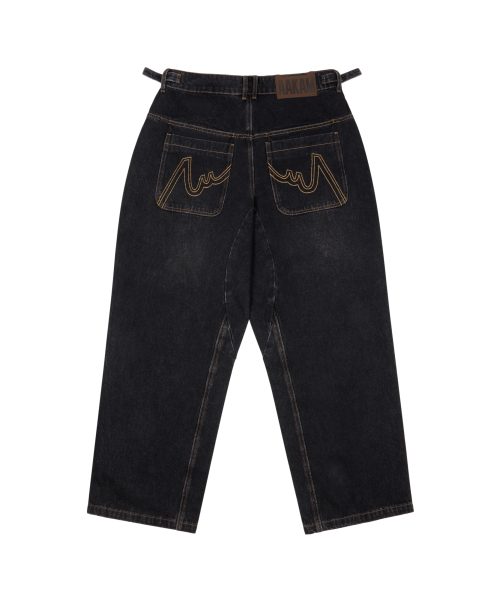 AAKAM（アーカム）の「Stitched Baggy Denim Pants (Black)（デニムパンツ・レディース・その他・1/2）」の16枚目の写真