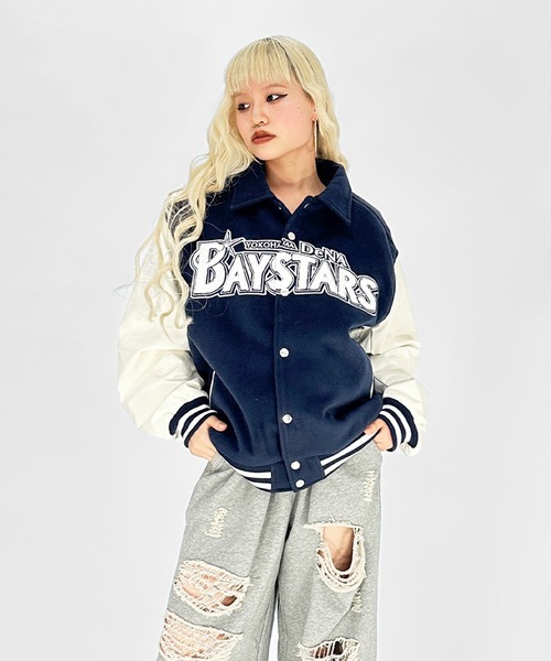 セール】BAYSTARS VARSITY JACKET/【野球観戦コーデ】横浜DeNA