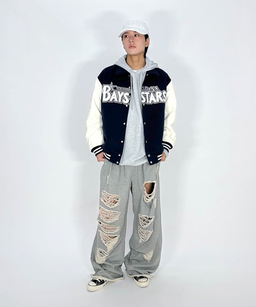 野球観戦コーデ】BAYSTARS VARSITY JACKET/横浜DeNAベイスターズ ユニ
