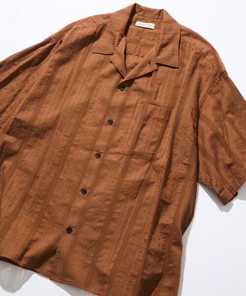FREAK'S STORE(フリークスストア)の「限定展開 リラックスフィット 総柄 ジャガード オープンカラーシャツ(シャツ/ブラウス・メンズ・ブラウン/ネイビー/チャコールグレー/ブラック・SMALL/MEDIUM/LARGE)」の18枚目の写真