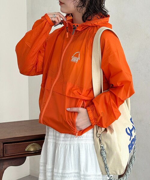 SIERRA DESIGNS（シェラデザイン）の「パッカブルナイロンジャケット（ブルゾン・メンズ・オレンジ/ブラック・FREE）」の6枚目の写真