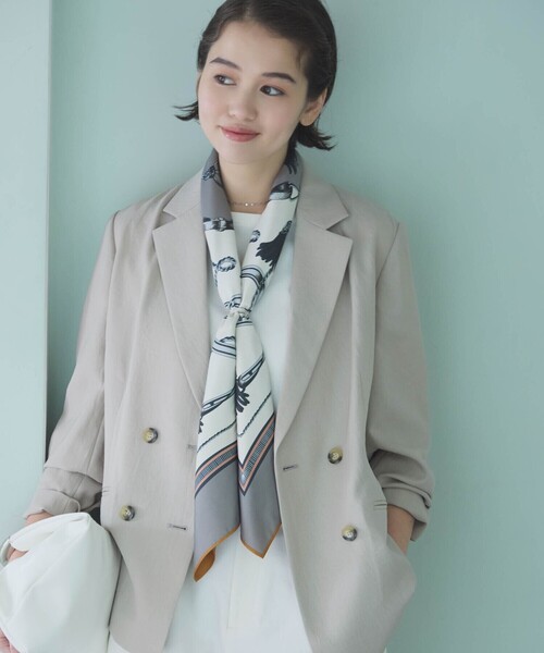COMME CA ISM(コムサイズム)の「【UVカット・吸汗速乾・接触冷感】kireri ダブルブレストテーラードジャケット/セットアップ対応(テーラードジャケット・レディース・ベージュ/ブラック・SMALL/MEDIUM/LARGE)」の1枚目の写真