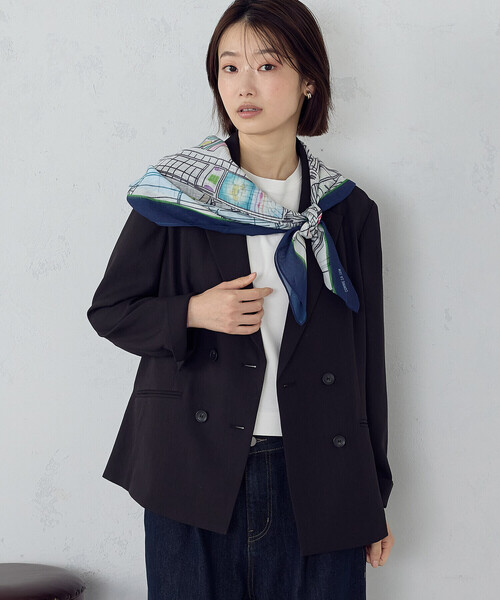 COMME CA ISM(コムサイズム)の「【UVカット・吸汗速乾・接触冷感】kireri ダブルブレストテーラードジャケット/セットアップ対応(テーラードジャケット・レディース・ベージュ/ブラック・SMALL/MEDIUM/LARGE)」の5枚目の写真
