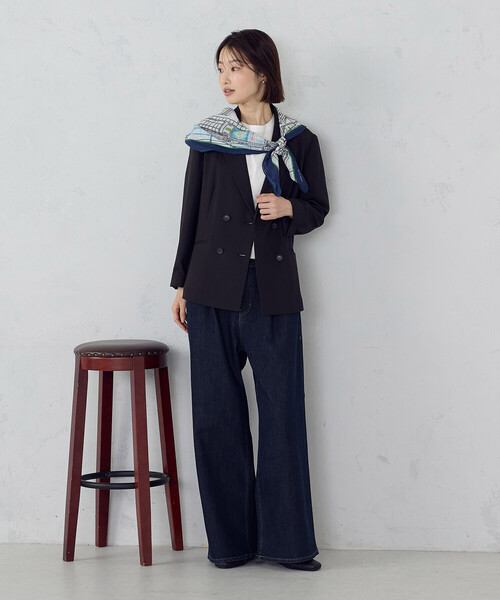 COMME CA ISM(コムサイズム)の「【UVカット・吸汗速乾・接触冷感】kireri ダブルブレストテーラードジャケット/セットアップ対応(テーラードジャケット・レディース・ベージュ/ブラック・SMALL/MEDIUM/LARGE)」の6枚目の写真
