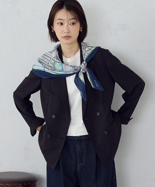 COMME CA ISM(コムサイズム)の「【UVカット・吸汗速乾・接触冷感】kireri ダブルブレストテーラードジャケット/セットアップ対応(テーラードジャケット・レディース・ベージュ/ブラック・SMALL/MEDIUM/LARGE)」の10枚目の写真