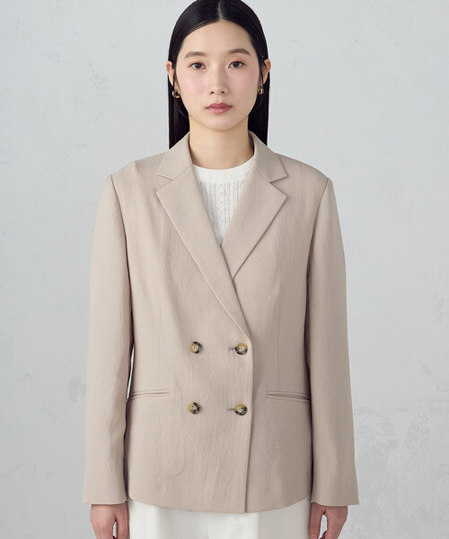 COMME CA ISM(コムサイズム)の「【UVカット・吸汗速乾・接触冷感】kireri ダブルブレストテーラードジャケット/セットアップ対応(テーラードジャケット・レディース・ベージュ/ブラック・SMALL/MEDIUM/LARGE)」の17枚目の写真