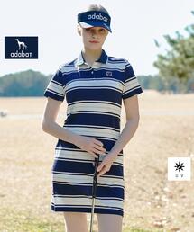 adabat（アダバット）の「【ADABAT NAVY】UVカット ランダムボーダーポロえりワンピース（ワンピース）」