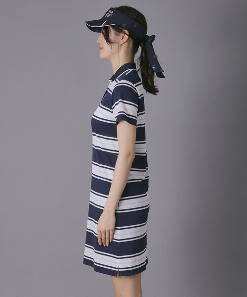 adabat（アダバット）の「【ADABAT NAVY】ランダムボーダーポロえりワンピース（ワンピース・レディース・ブルー系5/サックスブルー系・38/40/42）」の10枚目の写真