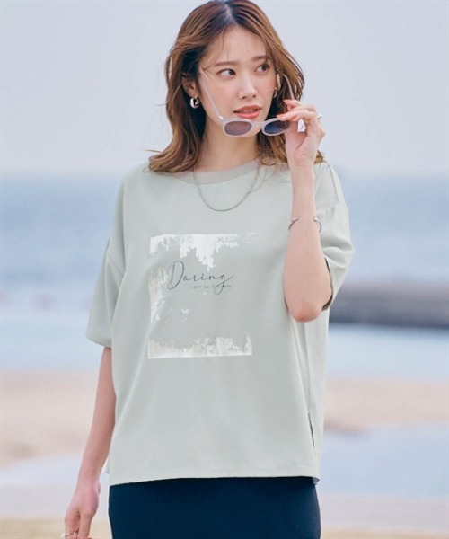 nissen（ニッセン）の「ジョーゼットTブラウス（シャツ/ブラウス・レディース・ライトグレー/オフホワイト/ブラック・M/LL/L/S）」の3枚目の写真