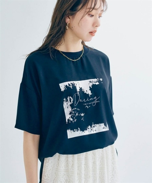 nissen（ニッセン）の「ジョーゼットTブラウス（シャツ/ブラウス・レディース・ライトグレー/オフホワイト/ブラック・M/LL/L/S）」の6枚目の写真