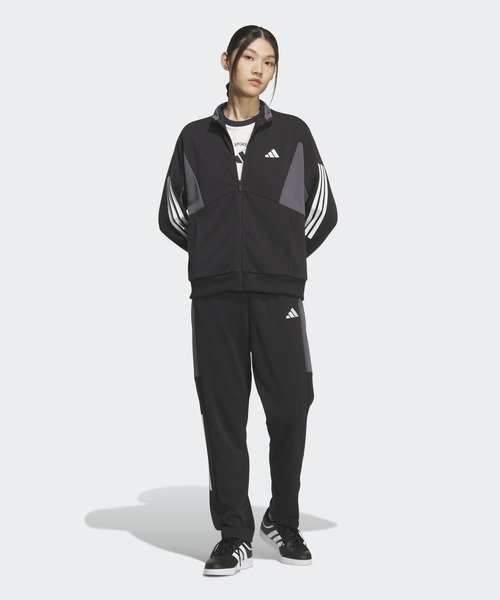 adidas(アディダス)の「チームルーズフィットダブルニットトラックパンツ / アディダス adidas(スウェットパンツ・レディース・ブラック・SMALL/MEDIUM/LARGE/X-LARGE)」の3枚目の写真