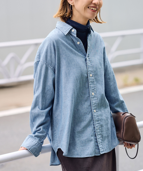 FRAMeWORK(フレームワーク)の「≪追加≫ダンガリーシャツ 2(シャツ/ブラウス・レディース・サックスブルー/エメラルドブルー・FREE)」の10枚目の写真