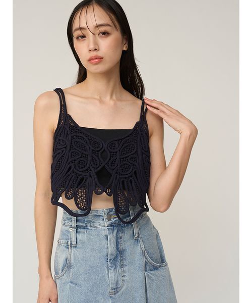 SNIDEL(スナイデル)の「カップインナーキャミ(キャミソール・レディース・ブラック/ブラウン/ホワイト・F)」の6枚目の写真