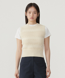 ウィメンズスカシニットベストバター