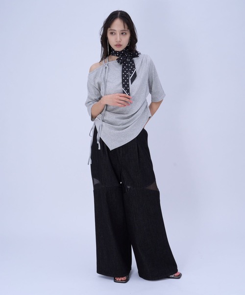 HARE(ハレ)の「ドットナロータイ(HARE)(バンダナ/スカーフ・レディース・ブラック・FREE)」の2枚目の写真