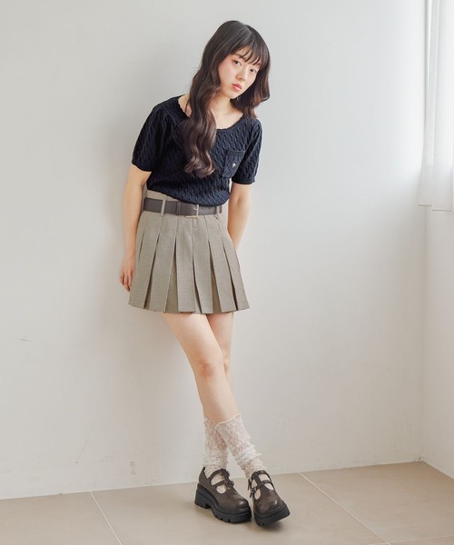 Heather（ヘザー）の「【POLO BCS(ポロ・ビーシーエス)】スカラップニット（半袖）　666082（ニット/セーター・レディース・ネイビー/ピンク/アイボリー・FREE）」の21枚目の写真