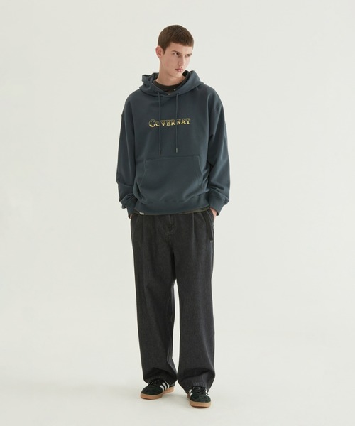 COVERNAT(カバーナット)の「TWO TONE LOGO HOODIE(パーカー・メンズ・オートミール/グレイッシュブルー・XX-LARGE/X-LARGE/LARGE/MEDIUM/SMALL)」の3枚目の写真