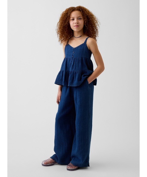 GAP（ギャップ）の「コットンガーゼ ティアード タンクトップ (キッズ)（キャミソール・キッズ・インディゴブルー・130cm/110cm/140cm/150cm/160cm/120cm）」の4枚目の写真