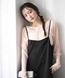 PROPORTION BODY DRESSING | 【加藤栞さん着用】<a>前後2WAYプリーツカットソーカーディガン / 1216169402(Tシャツ/カットソー)