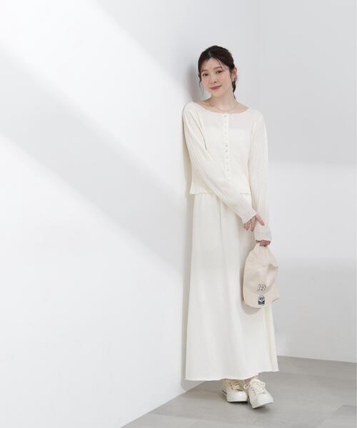 PROPORTION BODY DRESSING（プロポーションボディドレッシング）の「【加藤栞さん着用】＜ａ＞前後２ＷＡＹプリーツカットソーカーディガン / 1216169402（Tシャツ/カットソー・レディース・ピンク/ホワイト系その他/ブラック・FREE）」の12枚目の写真