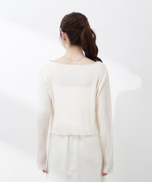 PROPORTION BODY DRESSING（プロポーションボディドレッシング）の「【加藤栞さん着用】＜ａ＞前後２ＷＡＹプリーツカットソーカーディガン / 1216169402（Tシャツ/カットソー・レディース・ピンク/ホワイト系その他/ブラック・FREE）」の15枚目の写真