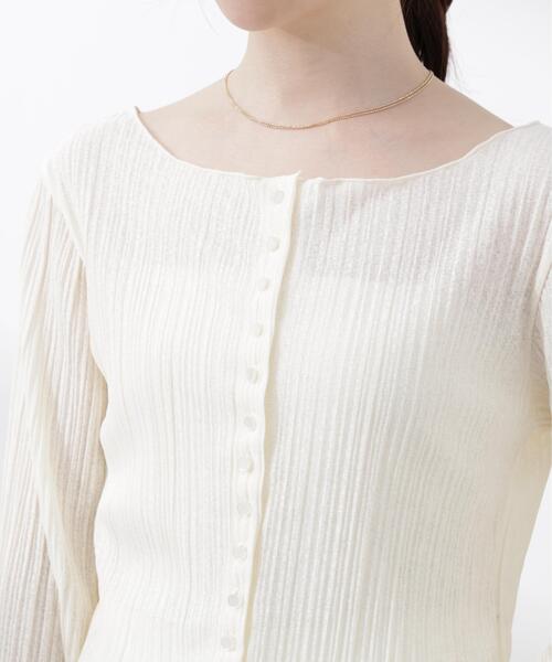 PROPORTION BODY DRESSING（プロポーションボディドレッシング）の「【加藤栞さん着用】＜ａ＞前後２ＷＡＹプリーツカットソーカーディガン / 1216169402（Tシャツ/カットソー・レディース・ピンク/ホワイト系その他/ブラック・FREE）」の16枚目の写真