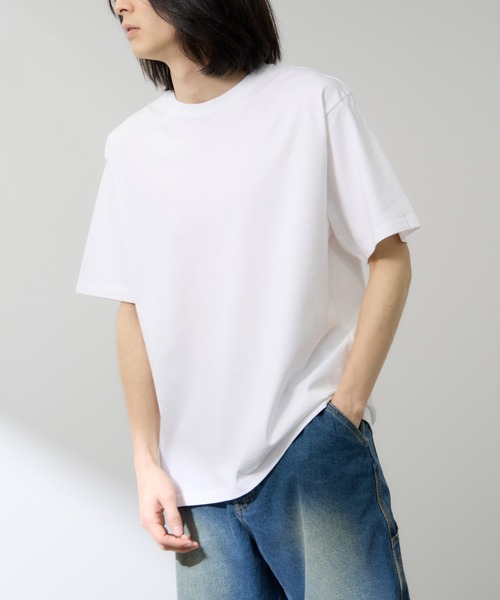 NAVY(ネイビー)の「【NAVY / ネイビー】BCIコットンリラックスFIT無地半袖T(Tシャツ/カットソー・メンズ・ホワイト/グリーン/ベージュ/ホワイト系1/ブラック/ブルー・S/M/L/XL)」の1枚目の写真