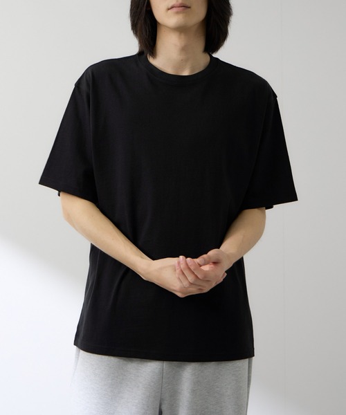 NAVY(ネイビー)の「【NAVY / ネイビー】BCIコットンリラックスFIT無地半袖T(Tシャツ/カットソー・メンズ・ホワイト/グリーン/ベージュ/ホワイト系1/ブラック/ブルー・S/M/L/XL)」の3枚目の写真