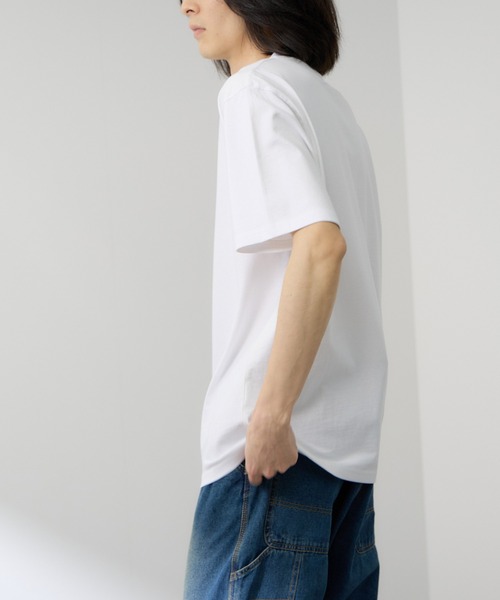NAVY(ネイビー)の「【NAVY / ネイビー】BCIコットンリラックスFIT無地半袖T(Tシャツ/カットソー・メンズ・ホワイト/グリーン/ベージュ/ホワイト系1/ブラック/ブルー・S/M/L/XL)」の7枚目の写真