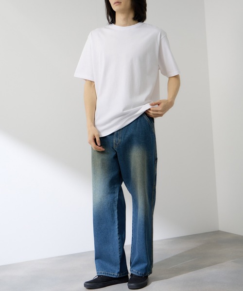 NAVY(ネイビー)の「【NAVY / ネイビー】BCIコットンリラックスFIT無地半袖T(Tシャツ/カットソー・メンズ・ホワイト/グリーン/ベージュ/ホワイト系1/ブラック/ブルー・S/M/L/XL)」の9枚目の写真