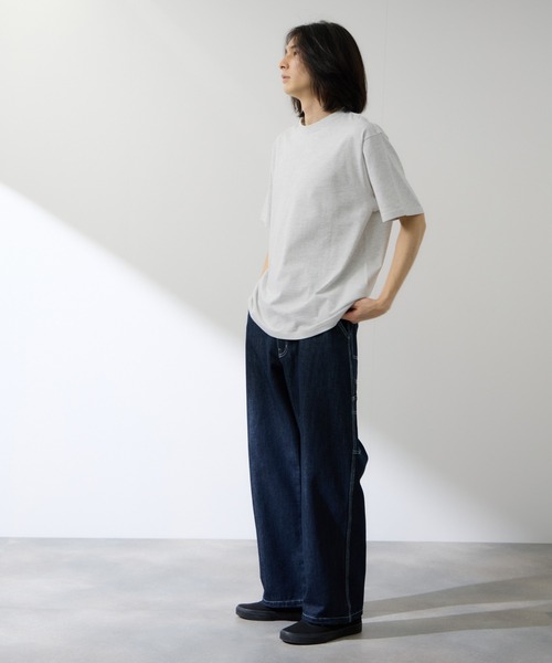 NAVY(ネイビー)の「【NAVY / ネイビー】BCIコットンリラックスFIT無地半袖T(Tシャツ/カットソー・メンズ・ホワイト/グリーン/ベージュ/ホワイト系1/ブラック/ブルー・S/M/L/XL)」の13枚目の写真