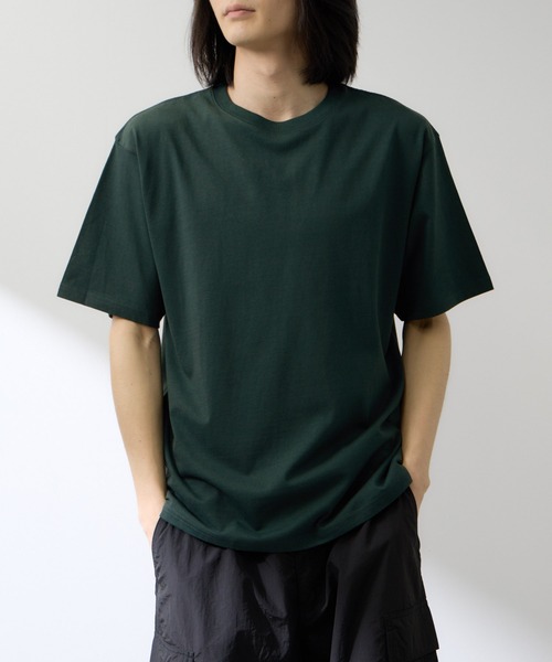 NAVY(ネイビー)の「【NAVY / ネイビー】BCIコットンリラックスFIT無地半袖T(Tシャツ/カットソー・メンズ・ホワイト/グリーン/ベージュ/ホワイト系1/ブラック/ブルー・S/M/L/XL)」の19枚目の写真