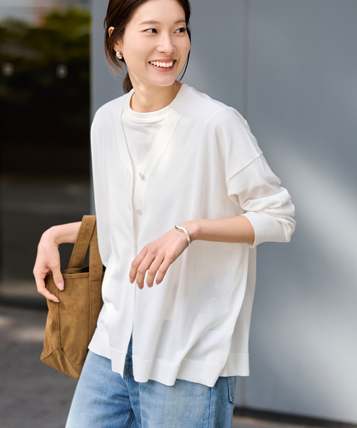 ≪一部カラーWEB限定 / 追加≫CO/AceワイドVネックカーディガン