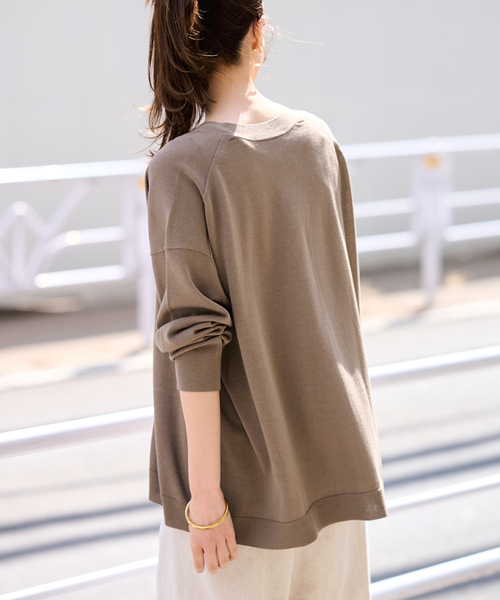 ≪一部カラーWEB限定 / 追加≫CO/AceワイドVネックカーディガン