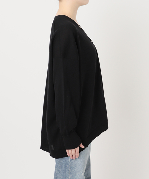 FRAMeWORK（フレームワーク）の「≪一部カラーWEB限定 / 追加≫CO/AceワイドVネックカーディガン（カーディガン/ボレロ・レディース・ブラック/ブルー/モカ/ホワイト・FREE）」の6枚目の写真