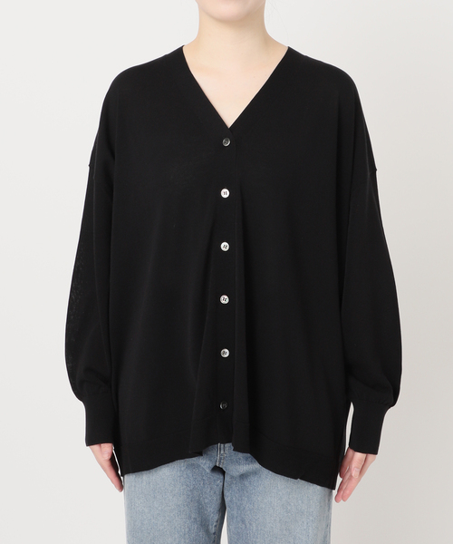 FRAMeWORK（フレームワーク）の「≪一部カラーWEB限定 / 追加≫CO/AceワイドVネックカーディガン（カーディガン/ボレロ・レディース・ブラック/ブルー/モカ/ホワイト・FREE）」の10枚目の写真