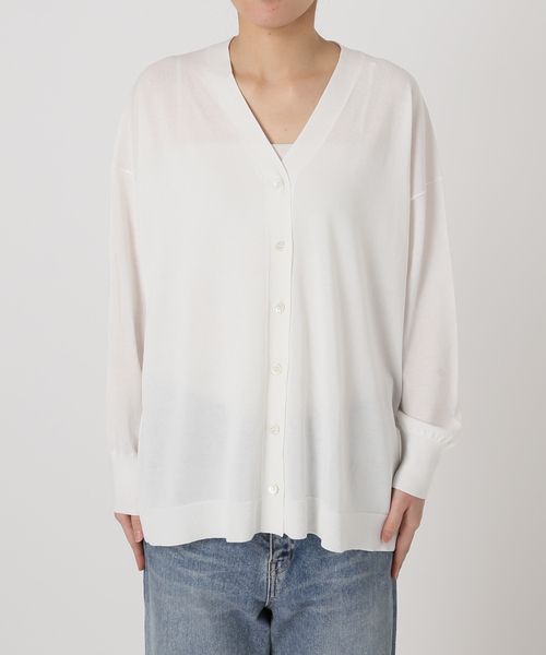 FRAMeWORK（フレームワーク）の「≪一部カラーWEB限定 / 追加≫CO/AceワイドVネックカーディガン（カーディガン/ボレロ・レディース・ブラック/ブルー/モカ/ホワイト・FREE）」の12枚目の写真