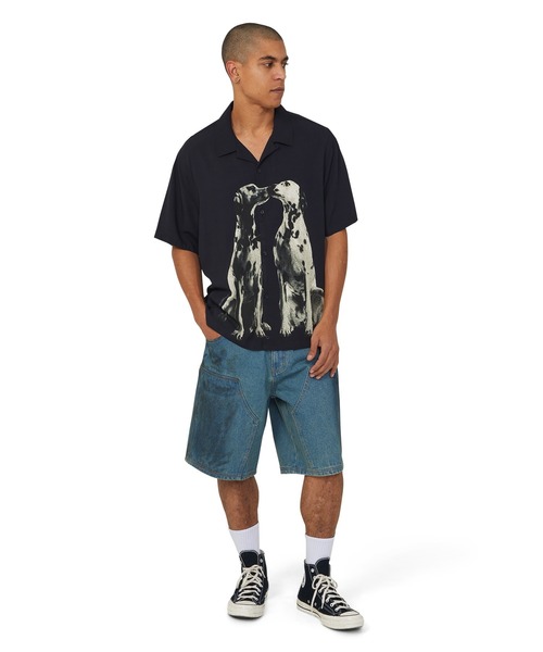 HUF（ハフ）の「KINDA LOOSE DOUBLE KNEE SHORT（デニムパンツ・メンズ・ブラック/ブルー・28/30/34/36/32）」の6枚目の写真